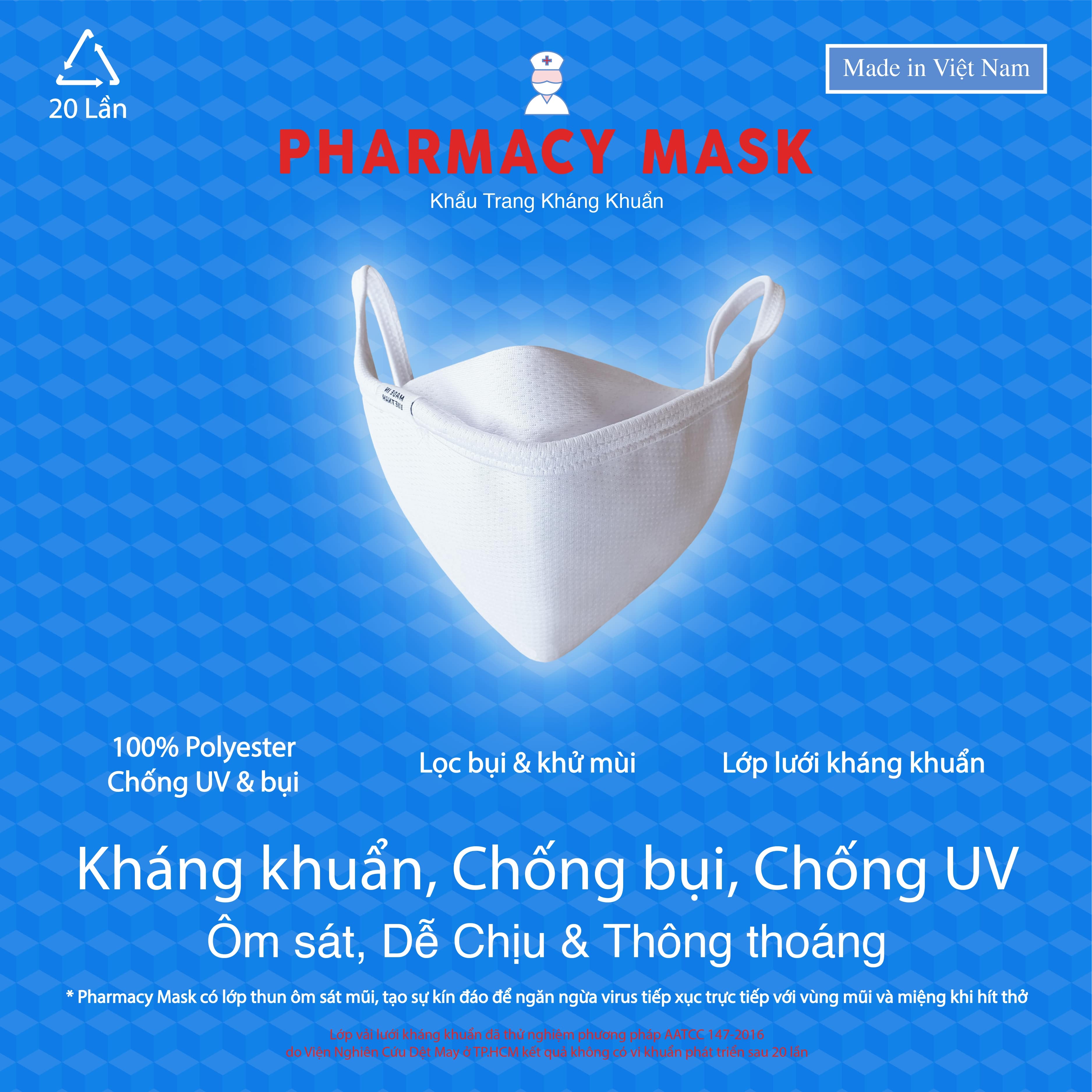 Khẩu Trang Vải Kháng Khuẩn PHARMACY MASK